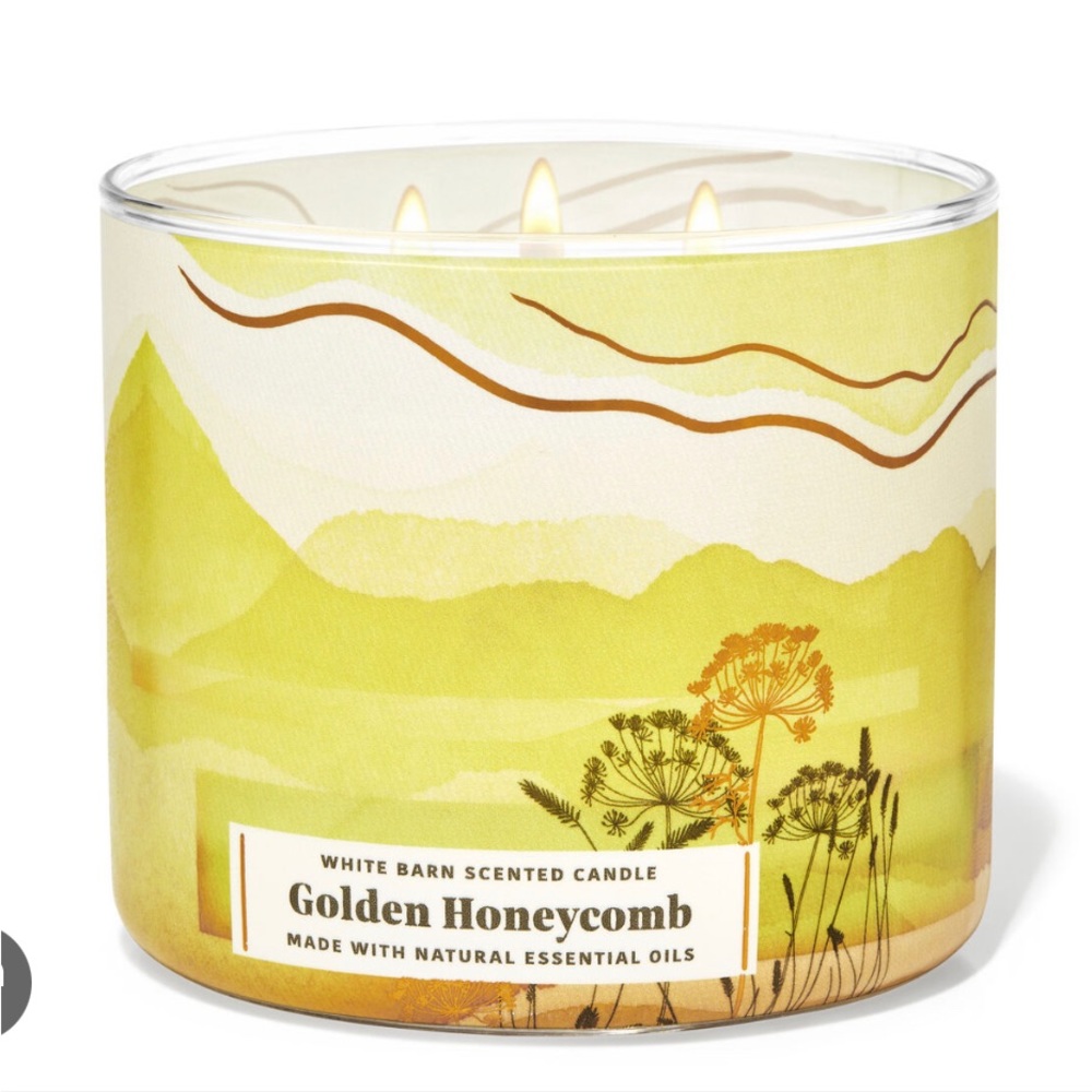 NWT Golden Honeycomb 3- Wick Candle